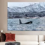 Buy this beautiful Orca and red houses Art Print.